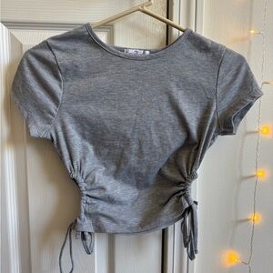 Gray Ruched Women's Top